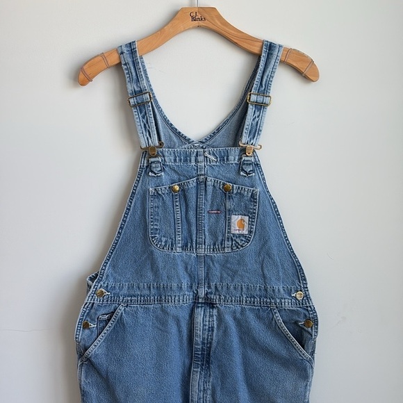 Carhartt R07-DST Bib Overalls Denim  Size 42X32 - Picture 1 of 9
